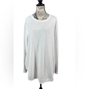 3RD Story Elegant White Stripe and Star Long sleeves Women's Tunic Top Size XL